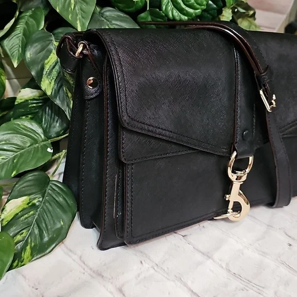 Rebecca Minkoff Hudson Moto Crossbody/ ShoulderBlack Large Leather Bag